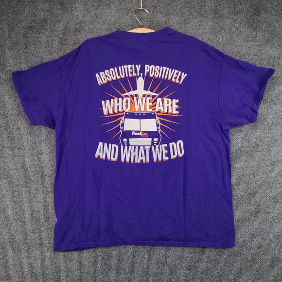 FedEx Express Employee Uniform T Shirt Mens Size XL Purple Graphic Logo - Picture 3 of 15